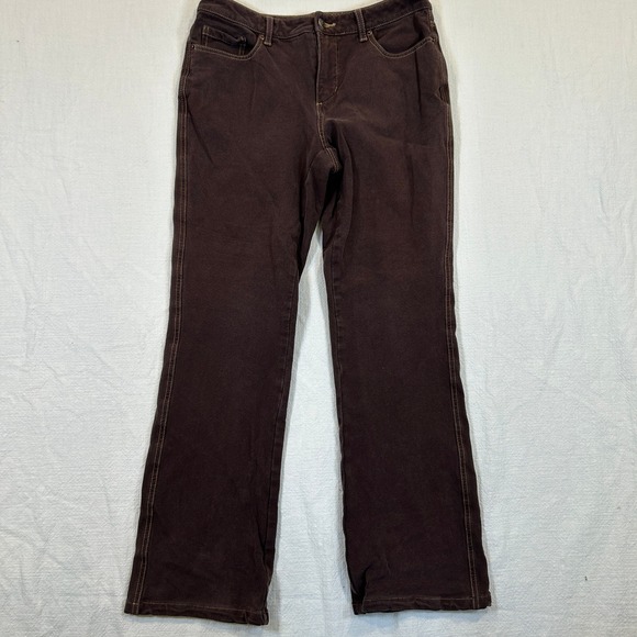 Coldwater Creek Pants - Coldwater Creek Brown Straight Leg Stretch Corduroy Pants Mid Rise Size 8